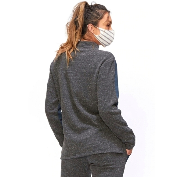 NEW Threads for Thought | Fleece Contrast Mock‎ Neck Sweater L - Picture 4 of 13